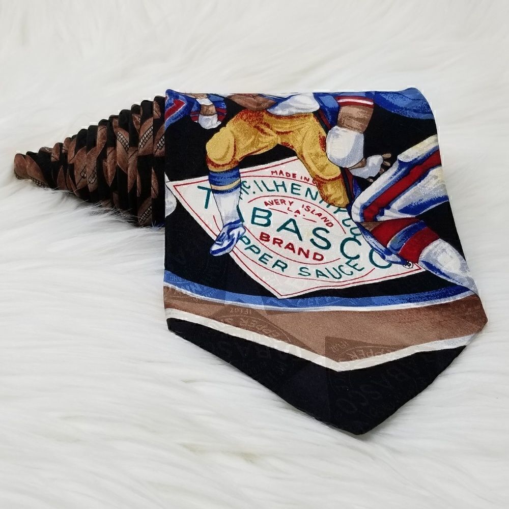 Tabasco Sports Football Players Mens Necktie Silk